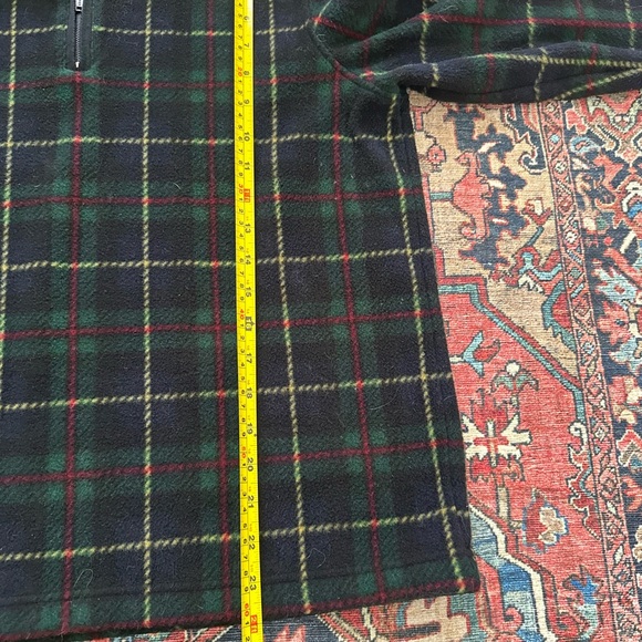 Vintage Talbots Classic Plaid Quarter Zip Fleece Womens Petite M - Picture 7 of 7